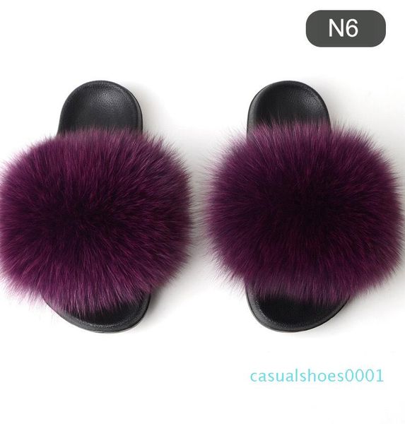 summer women slippers really fur fox hair slides flat plush shoes home flip flops ladies beach sandals ac01, Black
summer women slippers really fur fox hair slides flat plush shoes home flip flops ladies beach sandals ac01, Black