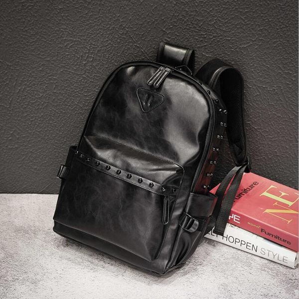factory wholesale men handbag outdoor travel casual leather backpack personality rivet punk backpack street trend rivet student bag
factory wholesale men handbag outdoor travel casual leather backpack personality rivet punk backpack street trend rivet student bag