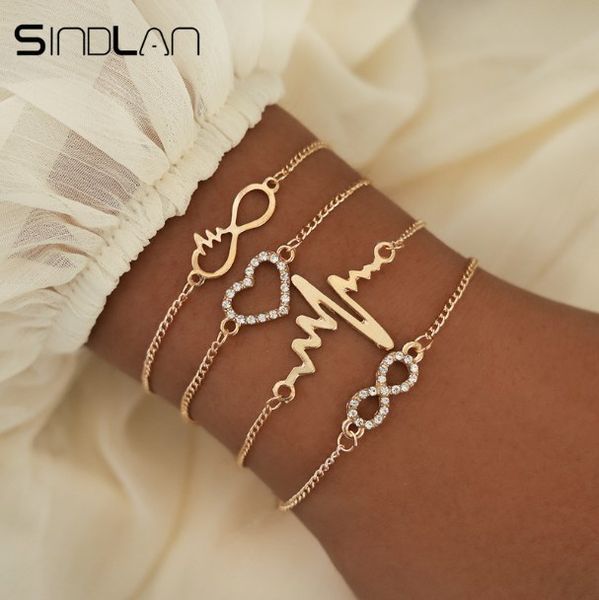 sindlan 4pcs crystal heart infinity bracelets for women gold heart beat charm wrist chain bracelets set fashion hand jewelry, Golden;silver
sindlan 4pcs crystal heart infinity bracelets for women gold heart beat charm wrist chain bracelets set fashion hand jewelry, Golden;silver