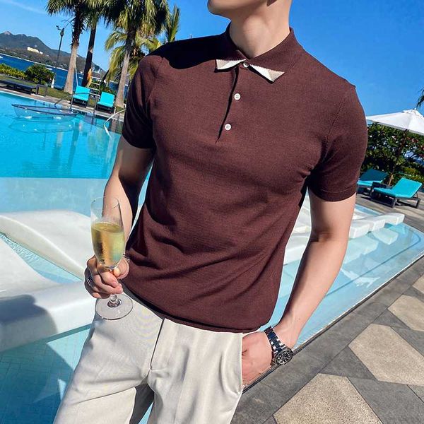 camisa masculina 2020 british men knitted short sleeve shirt fashionable men's shirt polos para hombre, White;black
camisa masculina 2020 british men knitted short sleeve shirt fashionable men's shirt polos para hombre, White;black