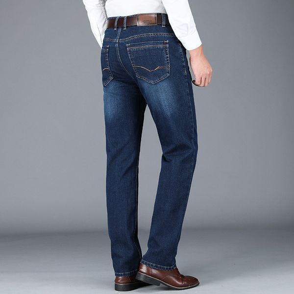 2019 autumn and winter men's new jeans high waist straight stretch comfortable young middle-aged classic trousers, Blue
2019 autumn and winter men's new jeans high waist straight stretch comfortable young middle-aged classic trousers, Blue