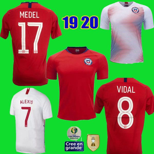 2019 Chile Copa America Soccer Jerseys 7 ALEXIS A.VIDAL 10 VALDIVIA 17 MEDEL PINILLA VARGAS Customize 2019 2020 Chile Camiseta De Fútbol