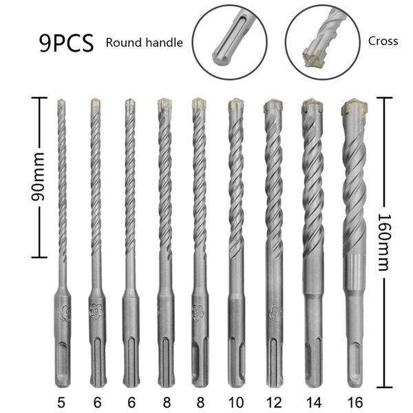 9pcs/set 160mm round shank electric hammer sds plus drill bit set for concrete wall brick block masonry hole saw drilling bits
9pcs/set 160mm round shank electric hammer sds plus drill bit set for concrete wall brick block masonry hole saw drilling bits