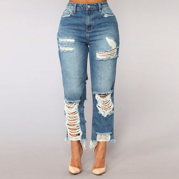 2019 ladies bravo wonderful high waisted skinny hole denim jeans stretch slim pants calf length jeans veau longueur, Blue
2019 ladies bravo wonderful high waisted skinny hole denim jeans stretch slim pants calf length jeans veau longueur, Blue