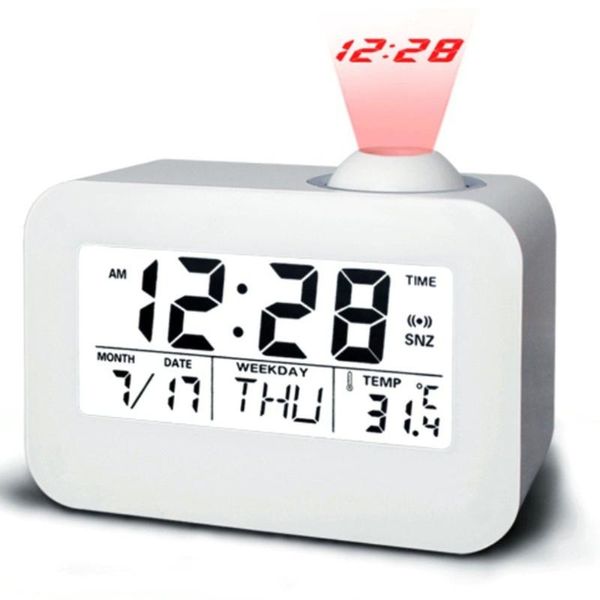 

lcd projection clock electronic desk table bedside alarm clock with backlit sound control projector watch digital alarm