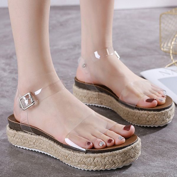 sandals clear open toe muffins women buckle strap thicken knitted sole gladiator sandalias transparent cane flip flops2021, Black
sandals clear open toe muffins women buckle strap thicken knitted sole gladiator sandalias transparent cane flip flops2021, Black