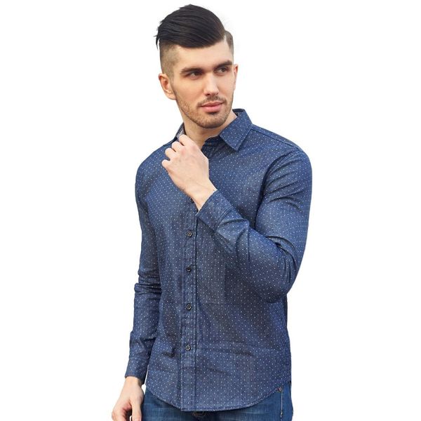 2019 vomint new men's polka dot shirt fashion slim long sleeve shirt casual business top, White;black
2019 vomint new men's polka dot shirt fashion slim long sleeve shirt casual business top, White;black