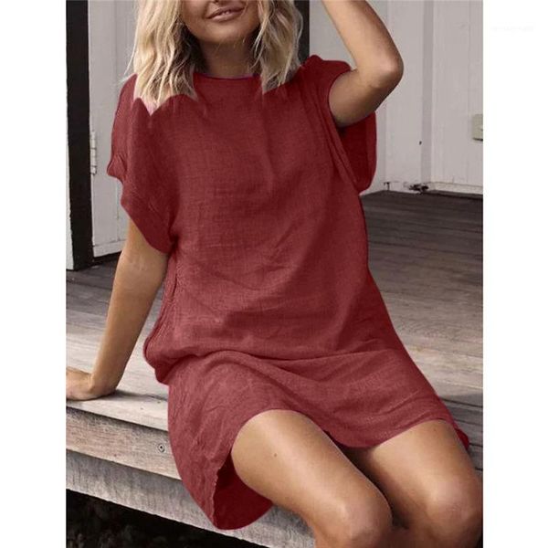 womens dress short sleeve cotton linen womens crew neck dress loose ladies casual dress solid color designer, Black;gray
womens dress short sleeve cotton linen womens crew neck dress loose ladies casual dress solid color designer, Black;gray