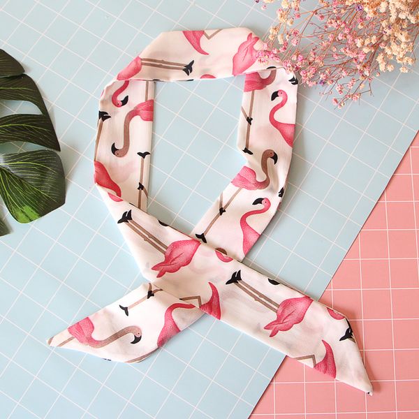 4colors narrow scarf women's small scarf flamingo ribbon bandana hair band chic long silk like hijab decoration
4colors narrow scarf women's small scarf flamingo ribbon bandana hair band chic long silk like hijab decoration