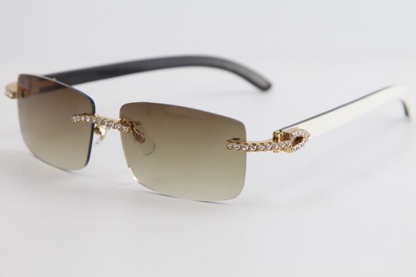 rimless limited edition big stones sunglasses white inside black buffalo horn 8200757 fashion glasses male and female, White;black
rimless limited edition big stones sunglasses white inside black buffalo horn 8200757 fashion glasses male and female, White;black