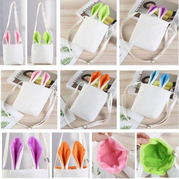easter rabbit ear bags cartoon bunny bucket shoulder canvas bag shopping bags party christmas decoration an2216