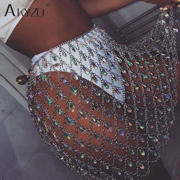 akyzo bling metal body chain gem sequins skirt women crazy summer beach hollow out crystal nightclub party mini skirts, Black
akyzo bling metal body chain gem sequins skirt women crazy summer beach hollow out crystal nightclub party mini skirts, Black
