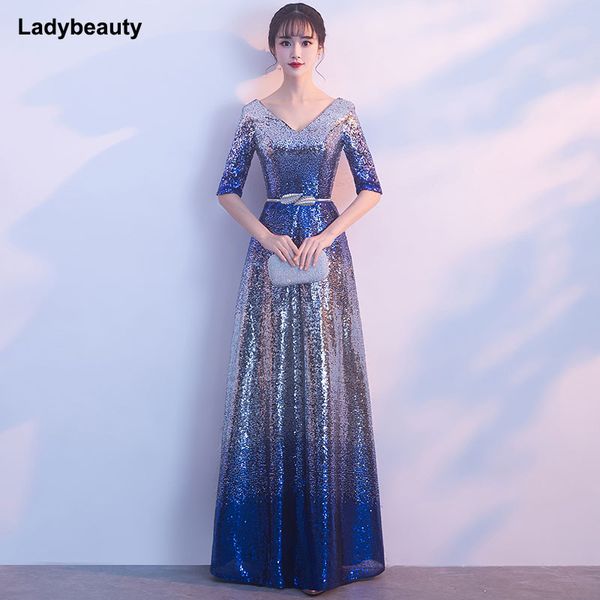 ladybeauty new evening dress long 2019 new v-neck women elegant sequin a-lin evening party gown dress, White;black
ladybeauty new evening dress long 2019 new v-neck women elegant sequin a-lin evening party gown dress, White;black