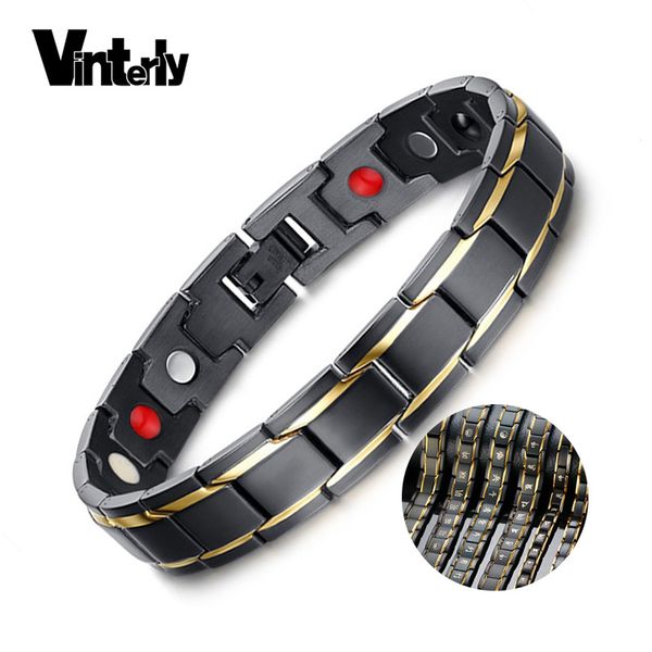 vinterly mens black bracelet gold color health energy germanium stainless steel bracelet male magnetic bracelets for men jewelry
vinterly mens black bracelet gold color health energy germanium stainless steel bracelet male magnetic bracelets for men jewelry