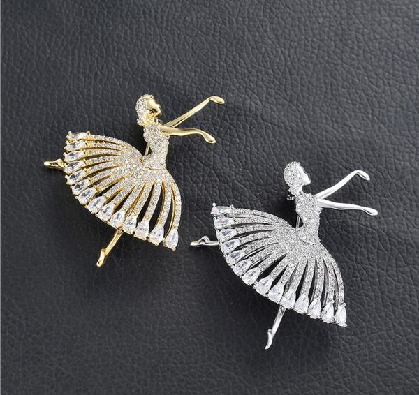 women's new designer selling brooches european and american creative fashion ballet dancing girls with diamond brooches popular clothin, Gray
women's new designer selling brooches european and american creative fashion ballet dancing girls with diamond brooches popular clothin, Gray