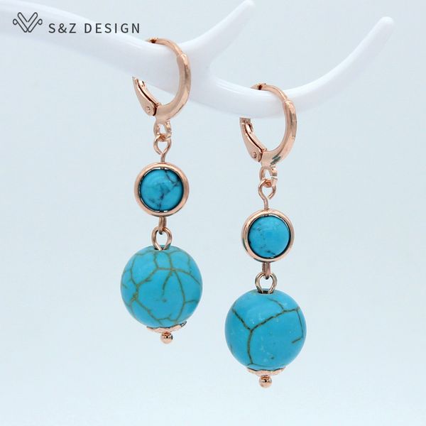 s&z new long round black agates turquoises dangle earrings 585 rose gold unique temperament eardrop for women party jewelry gift, Golden
s&z new long round black agates turquoises dangle earrings 585 rose gold unique temperament eardrop for women party jewelry gift, Golden