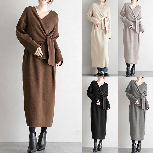 sukienki plus size dresses woman party night bandage knitting tight sashes loose long sleeves dress ropa mujer vestidos, Black;gray
sukienki plus size dresses woman party night bandage knitting tight sashes loose long sleeves dress ropa mujer vestidos, Black;gray