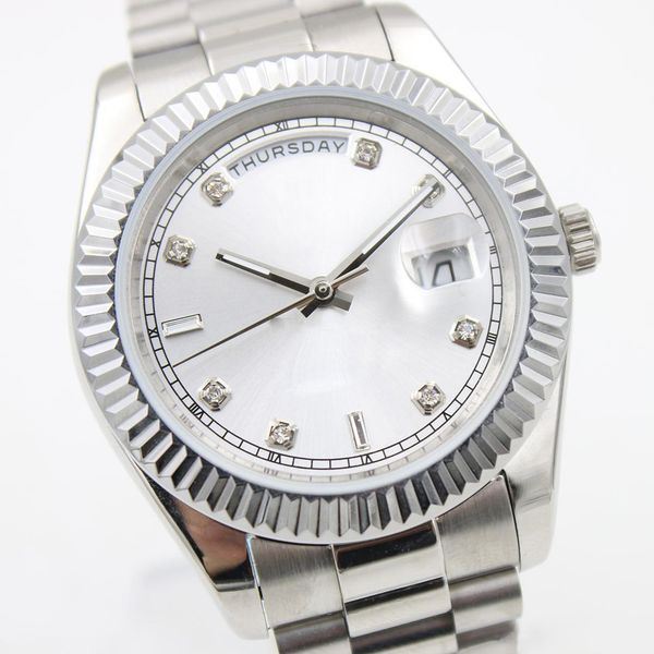 luxury daydate mens watch roman dial silver stainless steel automatic movement mechanical watches new fashion mens sport wristwatch, Slivery;brown
luxury daydate mens watch roman dial silver stainless steel automatic movement mechanical watches new fashion mens sport wristwatch, Slivery;brown