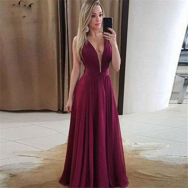 grape a-line prom dresses for teens deep v-neck vestidos de fiesta chiffon formal evening dress, Black
grape a-line prom dresses for teens deep v-neck vestidos de fiesta chiffon formal evening dress, Black