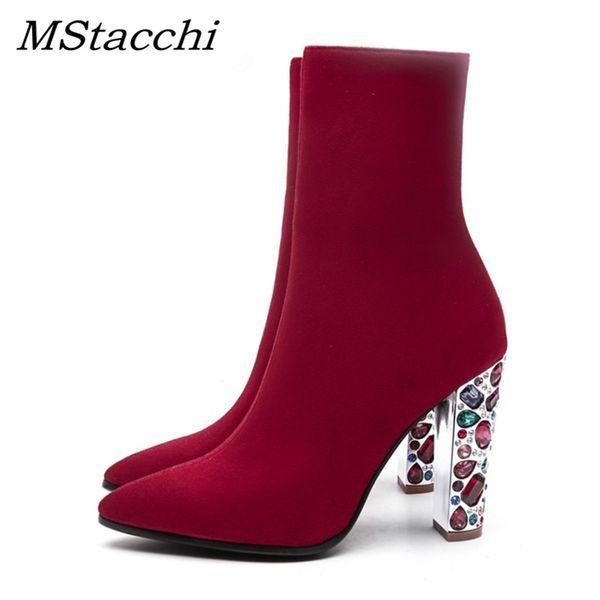 mstacchi new spring fashion shoes woman high heels 12cm crystal chunky heels zipper red ladies ankle boots women size 33-43, Black
mstacchi new spring fashion shoes woman high heels 12cm crystal chunky heels zipper red ladies ankle boots women size 33-43, Black