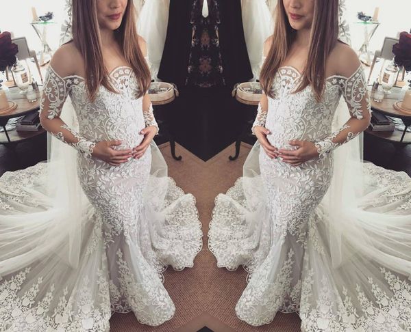 off the shoulder mermaid wedding dresses lace appliques sweep train long sleeve bridal gown custom made beach wedding dress vestido de novia, White
off the shoulder mermaid wedding dresses lace appliques sweep train long sleeve bridal gown custom made beach wedding dress vestido de novia, White