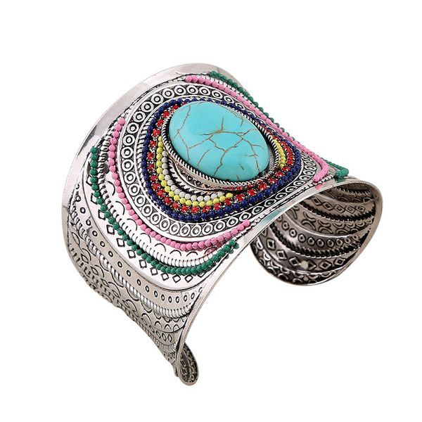 colorful natural oval wide cuff bracelets bohemian tibetan silver bracelet charming big bangles enamel jewelry for women, White
colorful natural oval wide cuff bracelets bohemian tibetan silver bracelet charming big bangles enamel jewelry for women, White