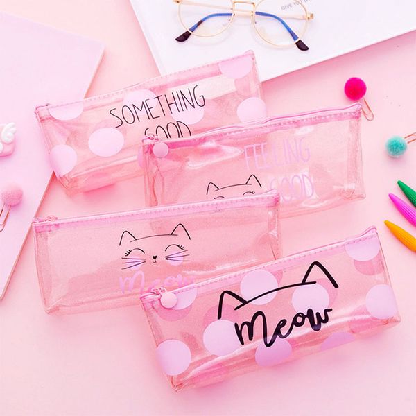 kawaii pink cat pencil case cute transparent pencil bag stationery storage pouch box escolar papelaria school supplies
kawaii pink cat pencil case cute transparent pencil bag stationery storage pouch box escolar papelaria school supplies