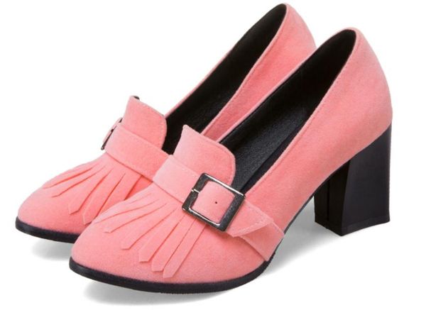 2019 women's shoes in spring and autumn with new style high heel coarse heel round head suede #184, Black
2019 women's shoes in spring and autumn with new style high heel coarse heel round head suede #184, Black