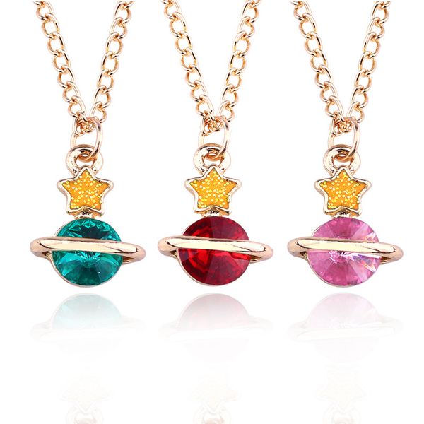 crystal rhinestone saturn star charms pendant necklace gold tone plated clavicle chain necklaces birthday party jewelry ornament, Silver
crystal rhinestone saturn star charms pendant necklace gold tone plated clavicle chain necklaces birthday party jewelry ornament, Silver
