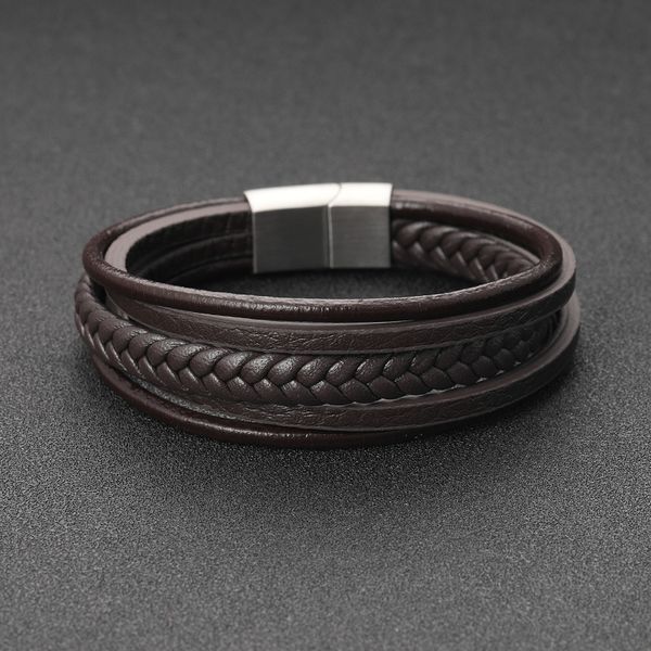 2019 new stainless steel chain leather bracelet men fashion male braid jewelry bangles casual personalized pulseira, Golden;silver
2019 new stainless steel chain leather bracelet men fashion male braid jewelry bangles casual personalized pulseira, Golden;silver