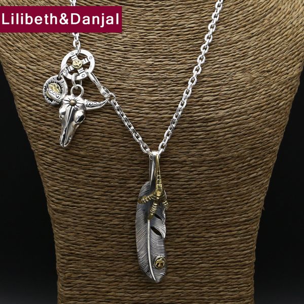 costume feather eagle cow head chain necklace pendant 100% real 925 sterling silver women men necklace african jewelry sets s03, Black
costume feather eagle cow head chain necklace pendant 100% real 925 sterling silver women men necklace african jewelry sets s03, Black