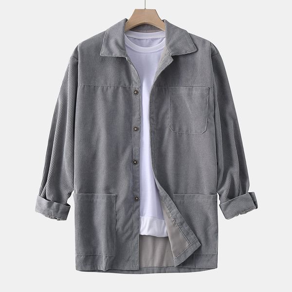men's streetwear casual shirts mens autumn fashion coat casual long sleeve solid corduroy blouse camisa masculina#g3, White;black
men's streetwear casual shirts mens autumn fashion coat casual long sleeve solid corduroy blouse camisa masculina#g3, White;black