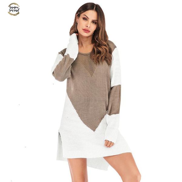 o neck long sleeve splice color casual pullover female jumper acrylic 2019 autumn ladies knitwear long tunics, White;black
o neck long sleeve splice color casual pullover female jumper acrylic 2019 autumn ladies knitwear long tunics, White;black