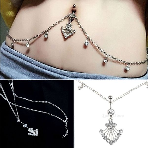 2 pieces rhinestone navel piercing body jewelry belly navel piercing, Slivery;golden
2 pieces rhinestone navel piercing body jewelry belly navel piercing, Slivery;golden