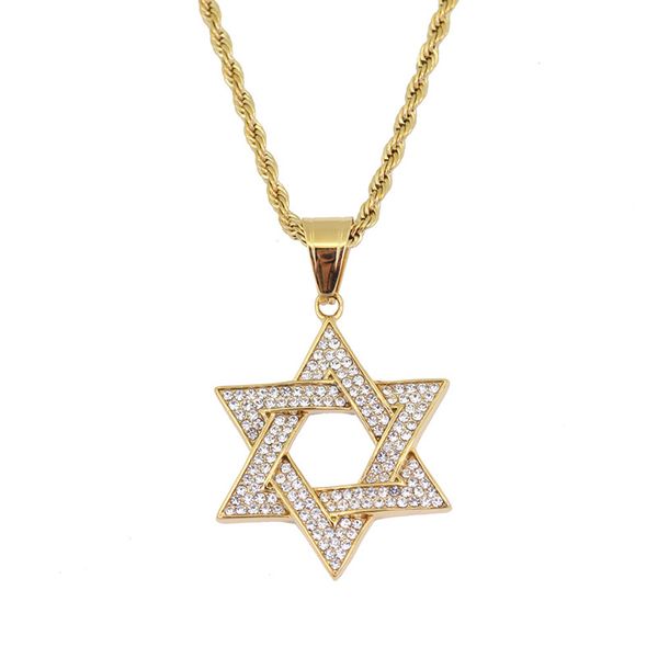 stainless steel hip hop necklace rhinestone david star pendant european and american hip hop jewelry two sizes gold color, Silver
stainless steel hip hop necklace rhinestone david star pendant european and american hip hop jewelry two sizes gold color, Silver