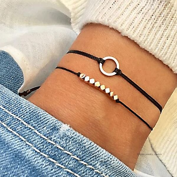 2 Pcs/set Bohemian Simple Circle Beaded Black Rope Woven Bracelet Set Women's Exquisite Beach Party Jewelry Accessories
2 Pcs/set Bohemian Simple Circle Beaded Black Rope Woven Bracelet Set Women's Exquisite Beach Party Jewelry Accessories