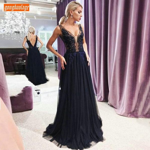 charming dark navy deep v neck long evening dresses customized a line tulle sleeveless evening gown appliques party formal dress, Black;red
charming dark navy deep v neck long evening dresses customized a line tulle sleeveless evening gown appliques party formal dress, Black;red