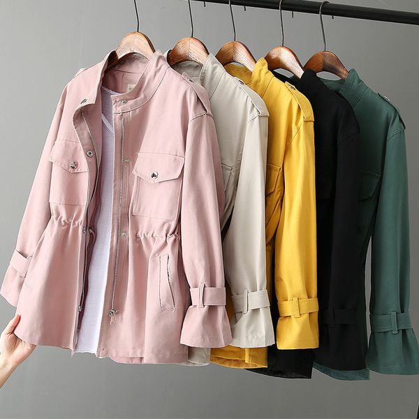 women's trench coats fashion coat women clothes loose long sleeve windbreaker female ropa mujer solid spring autumn outerwear q2816, Tan;black
women's trench coats fashion coat women clothes loose long sleeve windbreaker female ropa mujer solid spring autumn outerwear q2816, Tan;black