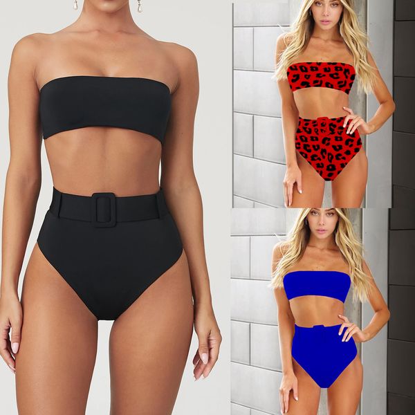 europe and the united states explosion models female swimwear tube metal buckle belt high waist bikini 19c506, White;black
europe and the united states explosion models female swimwear tube metal buckle belt high waist bikini 19c506, White;black