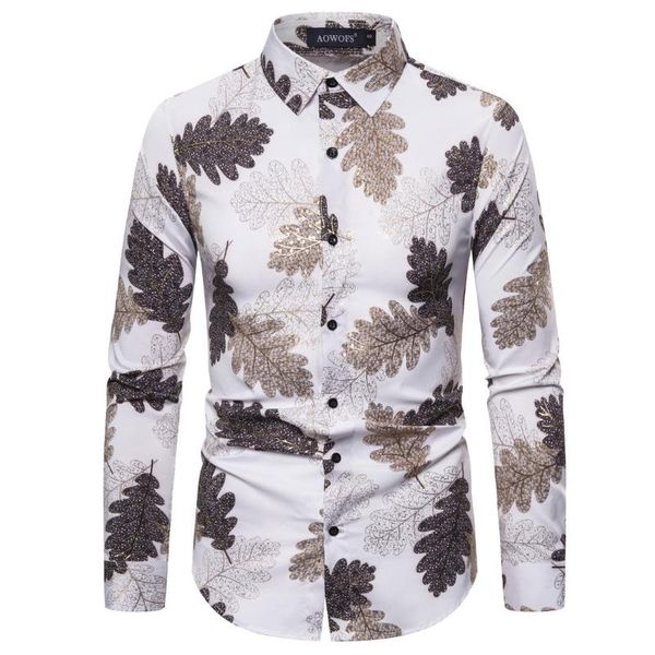 spring autumn new casual men's long-sleeved shirt digital bronzing leaf printing elastic european code lapel fashion male blouse, White;black
spring autumn new casual men's long-sleeved shirt digital bronzing leaf printing elastic european code lapel fashion male blouse, White;black