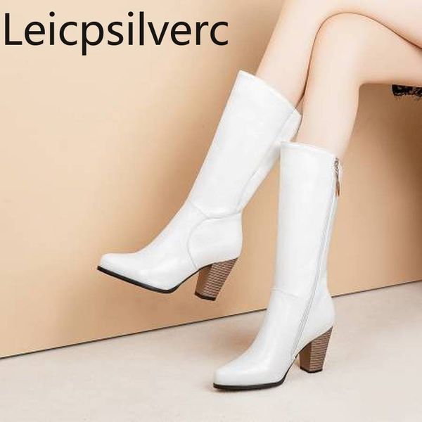 women's boots autumn and winter the new fashion round head zipper thick heel mid heel middle tube women's shoes plus size 34-52, Black
women's boots autumn and winter the new fashion round head zipper thick heel mid heel middle tube women's shoes plus size 34-52, Black