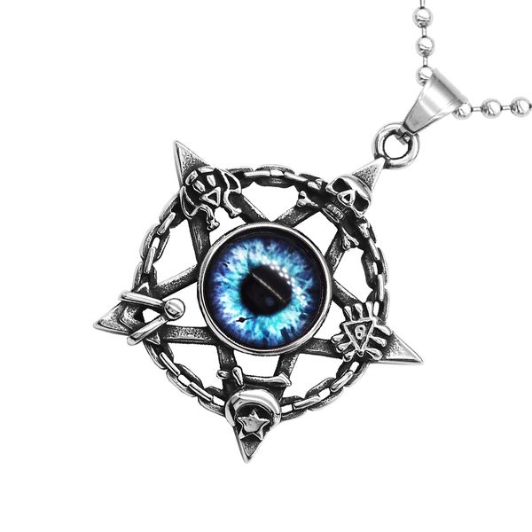 mens stainless steel pentacle star resin evil eye skull pendant necklace amulet charms necklace jewelry, Silver
mens stainless steel pentacle star resin evil eye skull pendant necklace amulet charms necklace jewelry, Silver