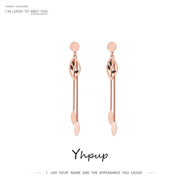 yhpup trendy leaf plant enamel dangle earrings long chain tassel earring minimalist rose gold steel stainless women accessories, Silver
yhpup trendy leaf plant enamel dangle earrings long chain tassel earring minimalist rose gold steel stainless women accessories, Silver