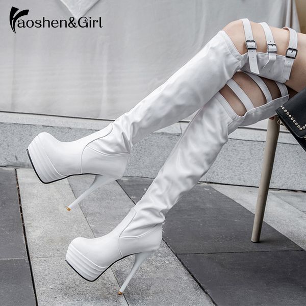 haoshen&girl over the knee thigh high heel boots ladies winter platform long boots nightclub super high heels shoes size12, Black
haoshen&girl over the knee thigh high heel boots ladies winter platform long boots nightclub super high heels shoes size12, Black
