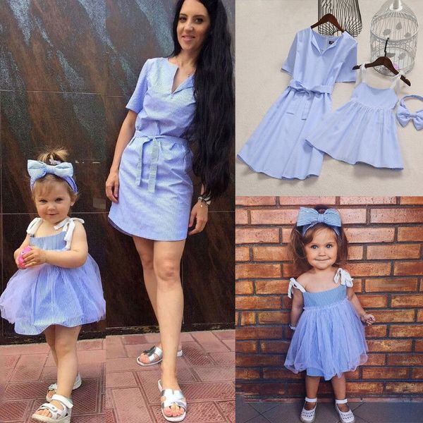 2019 mother and daughter stripe dress matching women kid girls casual family clothes dress family matching kids parent outfits, Blue
2019 mother and daughter stripe dress matching women kid girls casual family clothes dress family matching kids parent outfits, Blue
