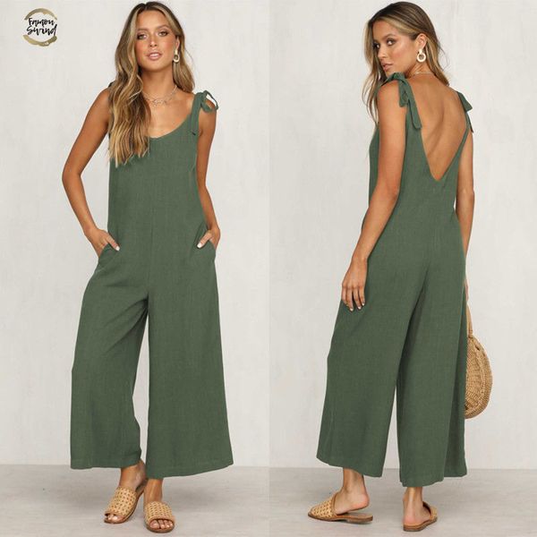 rompers 2019 summer new women casual loose linen cotton jumpsuit sleeveless backless playsuit trousers overalls drop shipping, Black;white
rompers 2019 summer new women casual loose linen cotton jumpsuit sleeveless backless playsuit trousers overalls drop shipping, Black;white