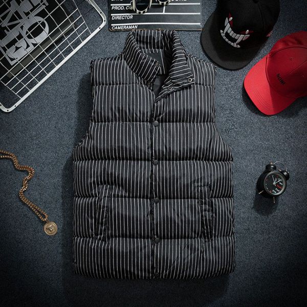 new arrival men vest male waistcoat slim sleeveless jacket stand collar striped vest male cotton teen fashion casual warm coats, Black;white
new arrival men vest male waistcoat slim sleeveless jacket stand collar striped vest male cotton teen fashion casual warm coats, Black;white