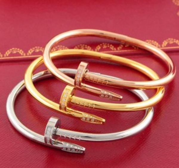 Hot sale 316L Titanium steel brand name nail punk lovers women and man bangle Couple Jewelry with original box set
Hot sale 316L Titanium steel brand name nail punk lovers women and man bangle Couple Jewelry with original box set