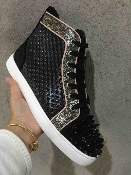 multicoloured fashion studs shoe red bottom men's spiked shoes pik pik genuine leather men's sneakers luxury party wedding casual, Black
multicoloured fashion studs shoe red bottom men's spiked shoes pik pik genuine leather men's sneakers luxury party wedding casual, Black