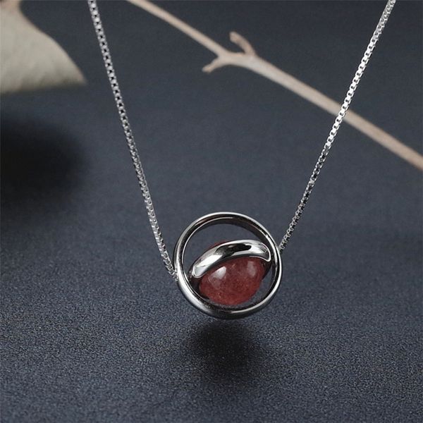 925 sterling silver natural stone strawberry crystal lucky necklace simple fashion design wild necklace for women fine jewelry
925 sterling silver natural stone strawberry crystal lucky necklace simple fashion design wild necklace for women fine jewelry